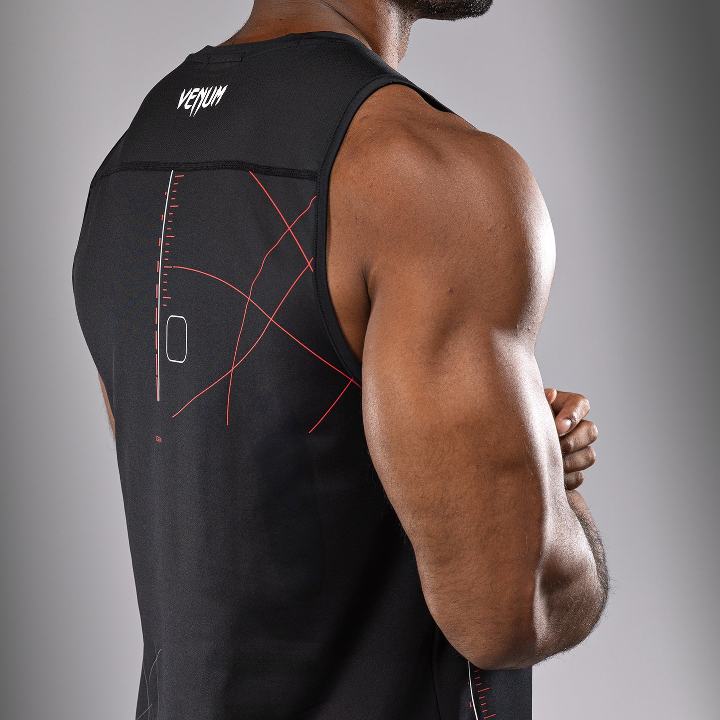 Venum Tactical XT 남성용 드라이 테크 탱크탑 – 블랙/파이어 레드