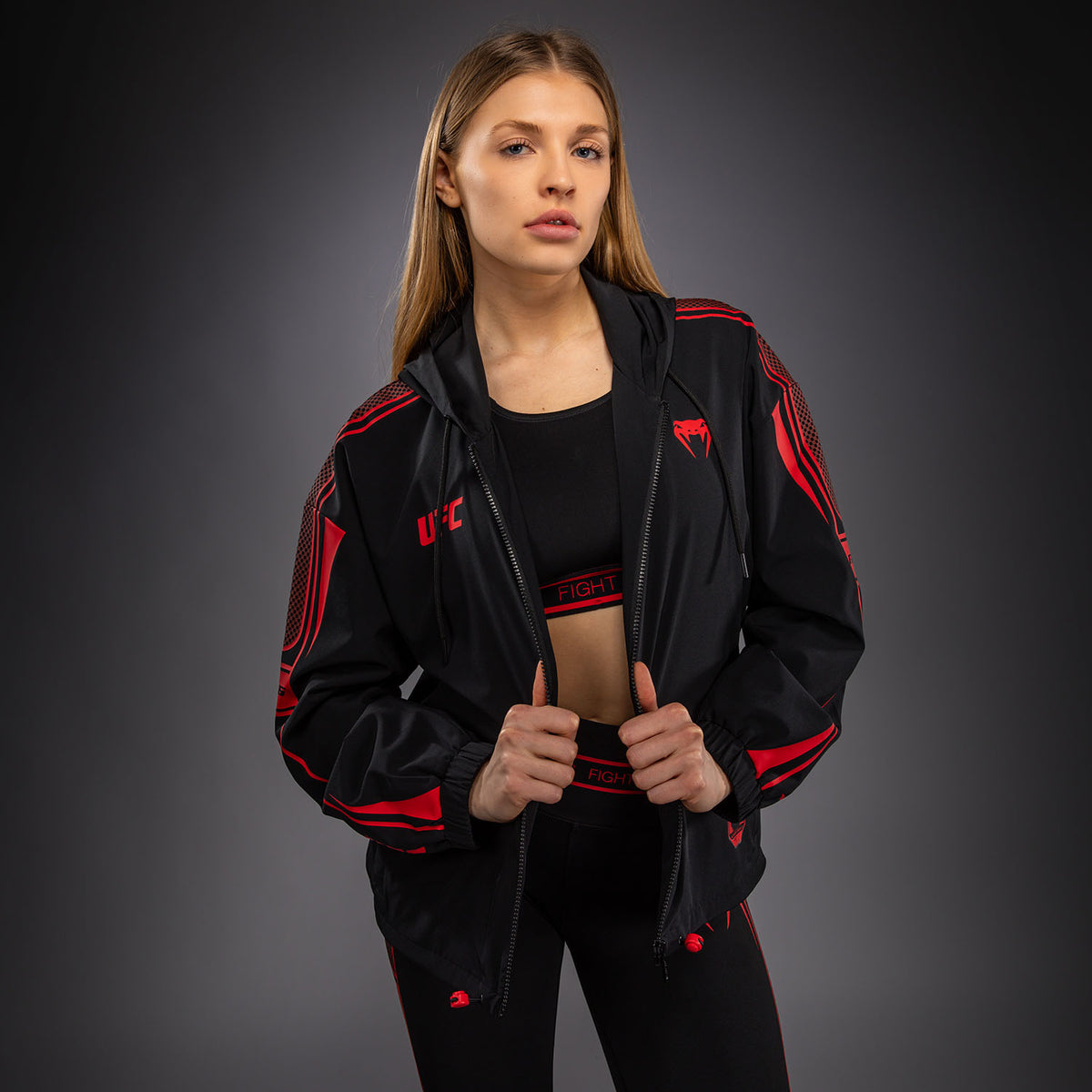 Venum UFC Unity by Venum Authentic Fight Week 여성 집업 후디 - 블랙