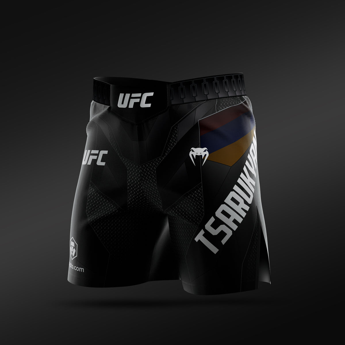 UFC Adrenaline Unrivaled by Venum 남성 파이트 쇼츠 숏 핏 아르만 차루키안 - 블랙