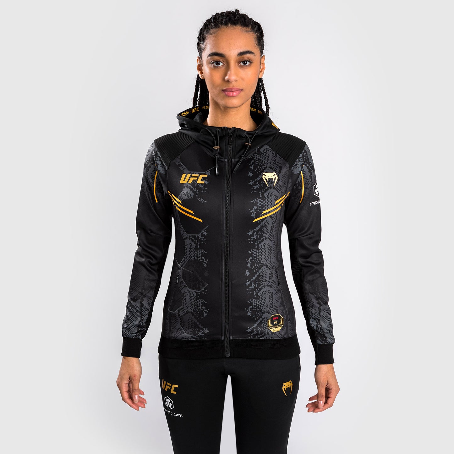 UFC Adrenaline by Venum Authentic Fight Night 여성용 워크아웃 후디 – 챔피언