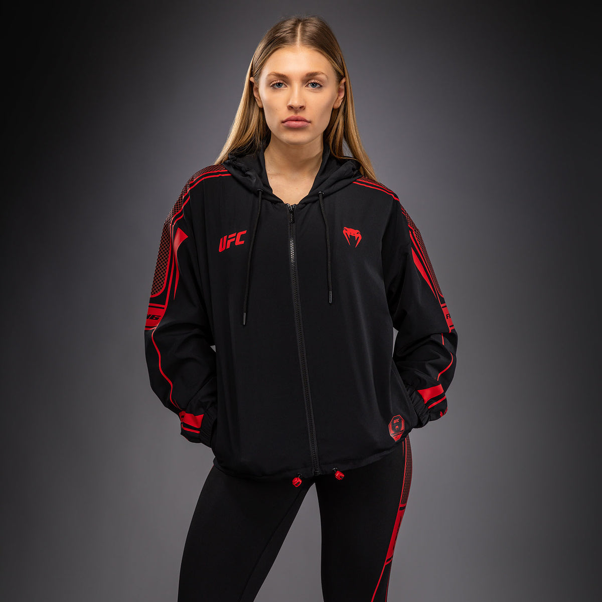 Venum UFC Unity by Venum Authentic Fight Week 여성 집업 후디 - 블랙