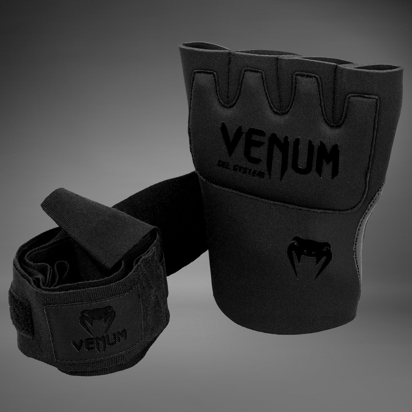 Venum Gel Kontact 퀵 랩 - 블랙/블랙
