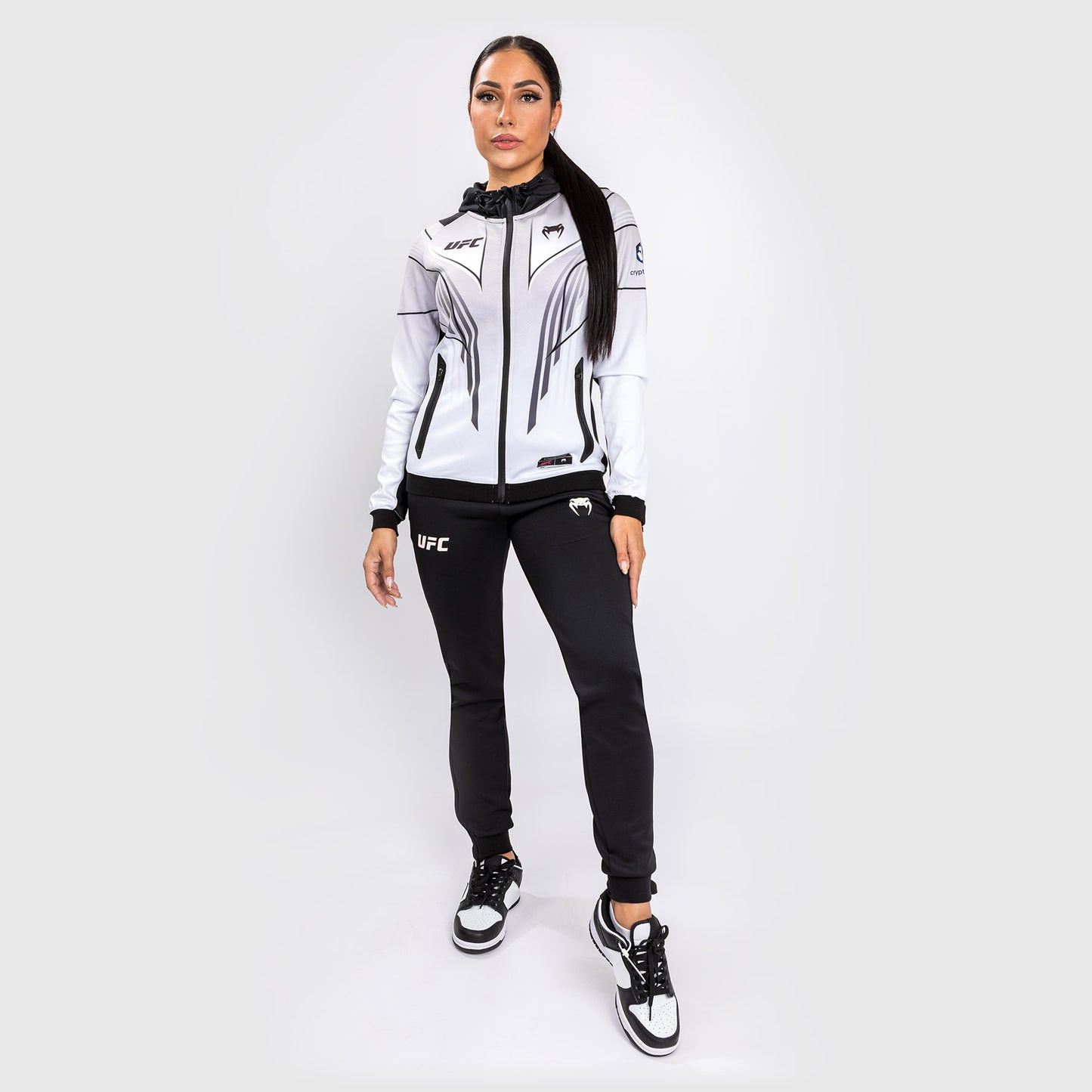 UFC Venum Authentic Fight Night 2.0 키트 by Venum 여성용 워크아웃 후디 – 화이트