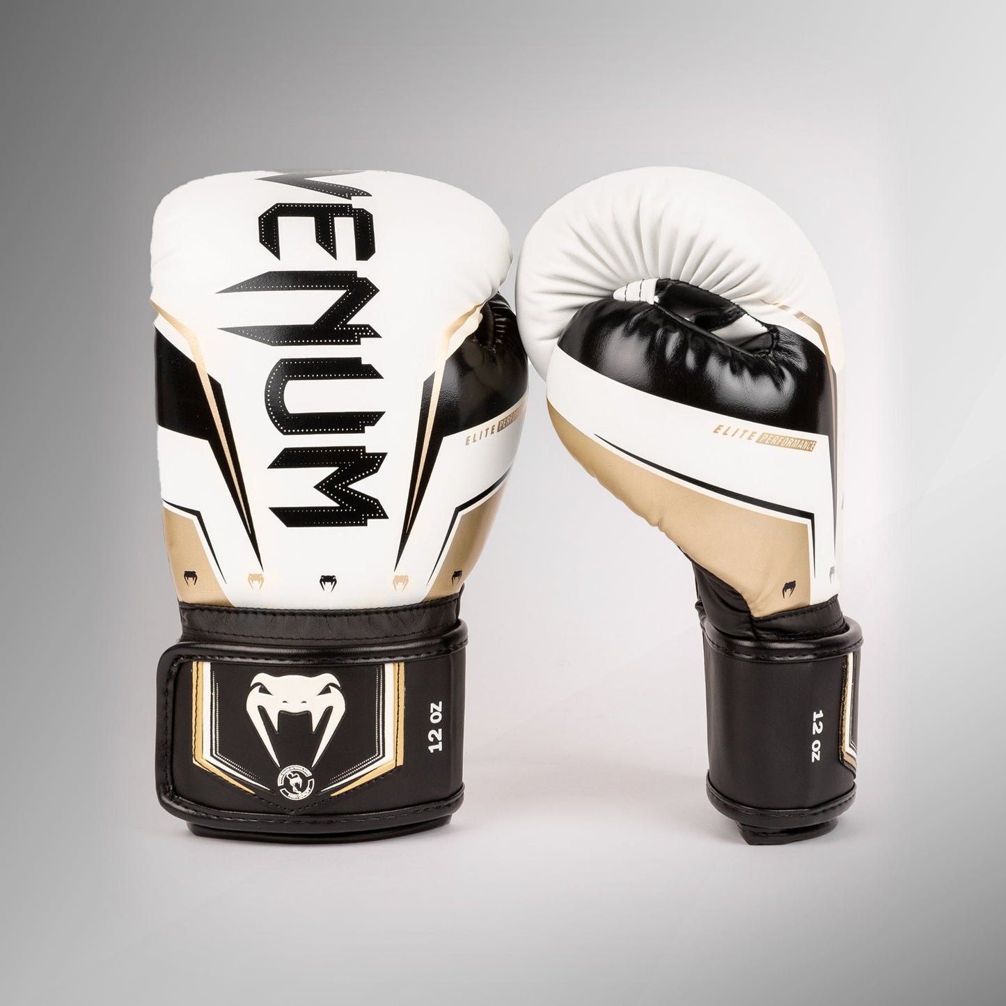 Venum Elite Evo 복싱 글러브 – 화이트/골드
