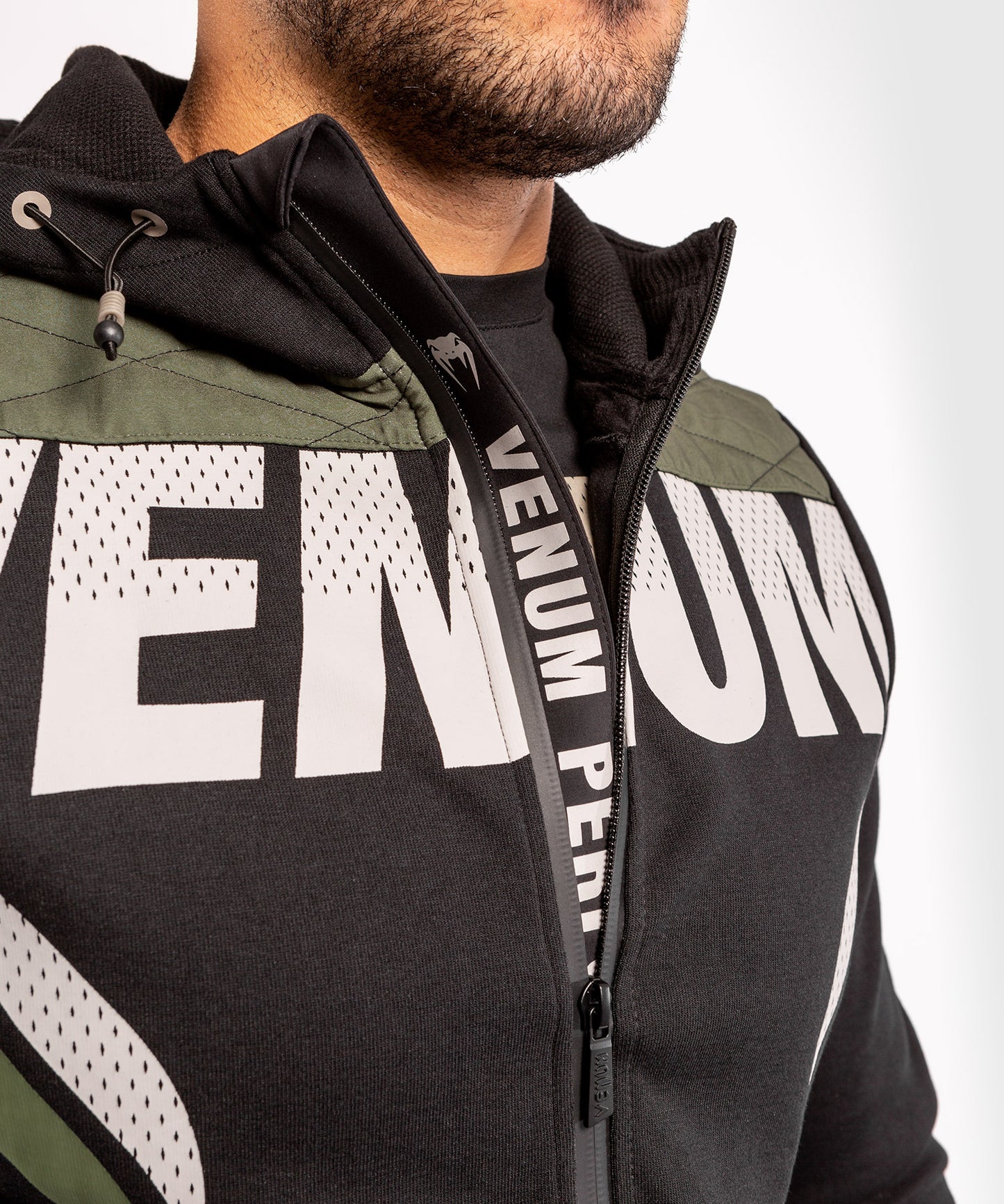 Venum ONE FC Impact Hoodie - Black/Khaki