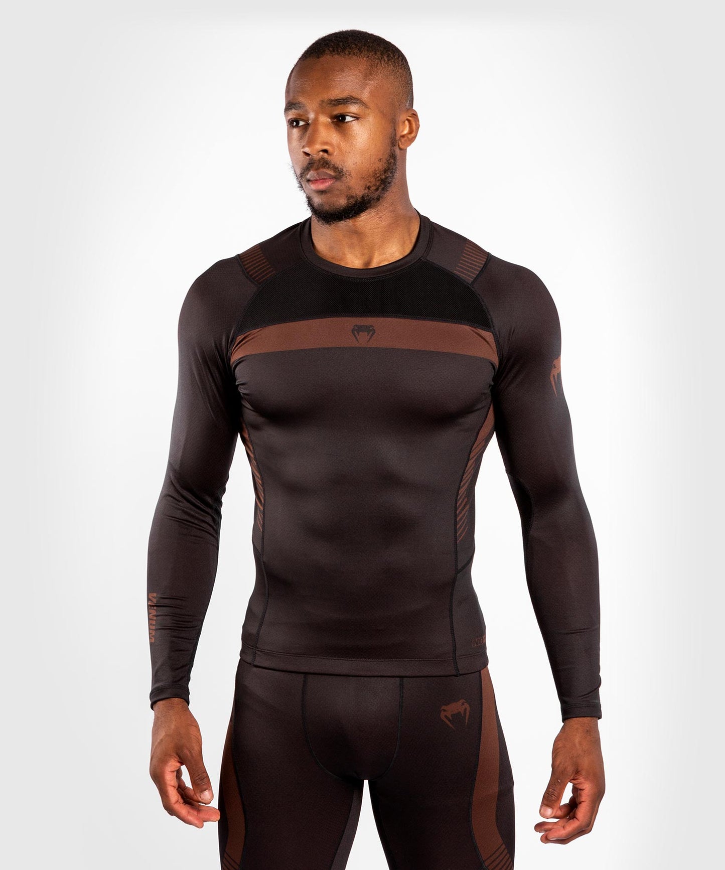 Venum NoGi 3.0 Rashguard - Long Sleeves - Black/Brown