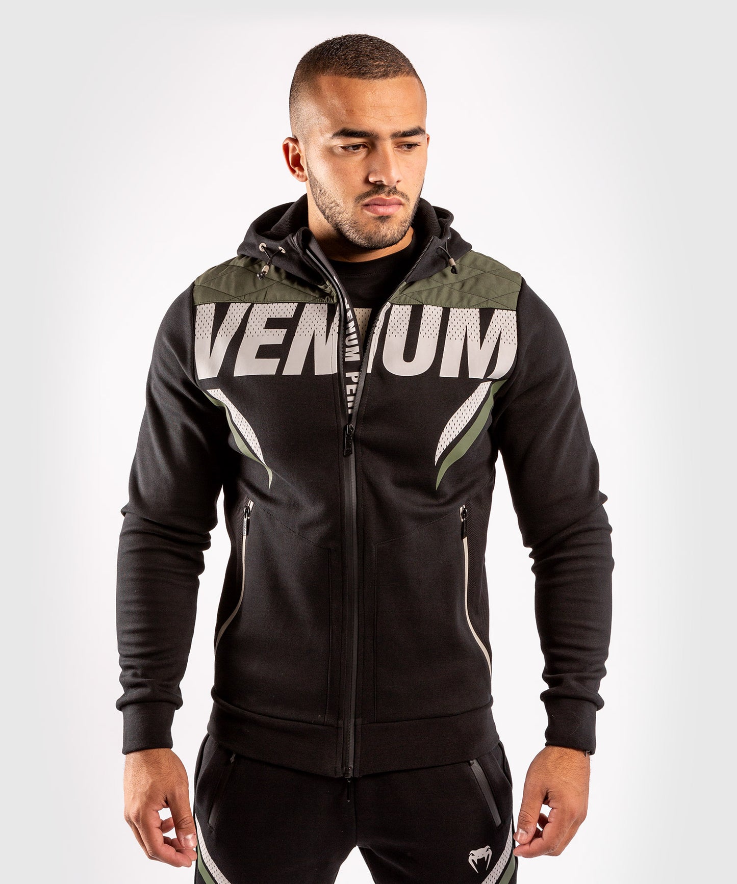 Venum ONE FC Impact Hoodie - Black/Khaki