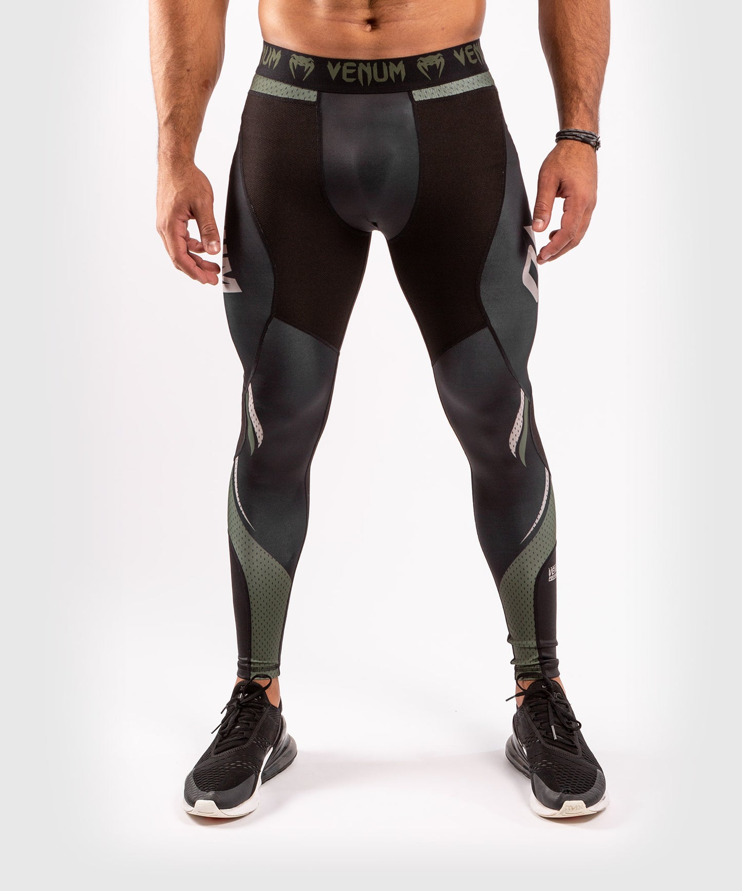 Venum ONE FC Impact Compression Tights - Black/Khaki