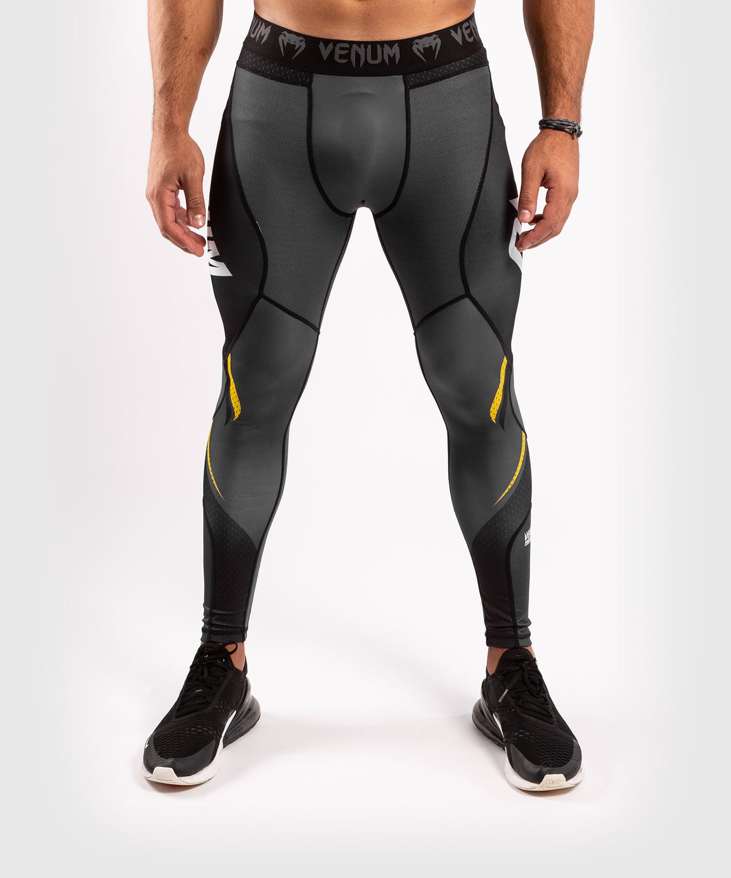 Venum ONE FC Impact Compression Tights - Grey/Yellow