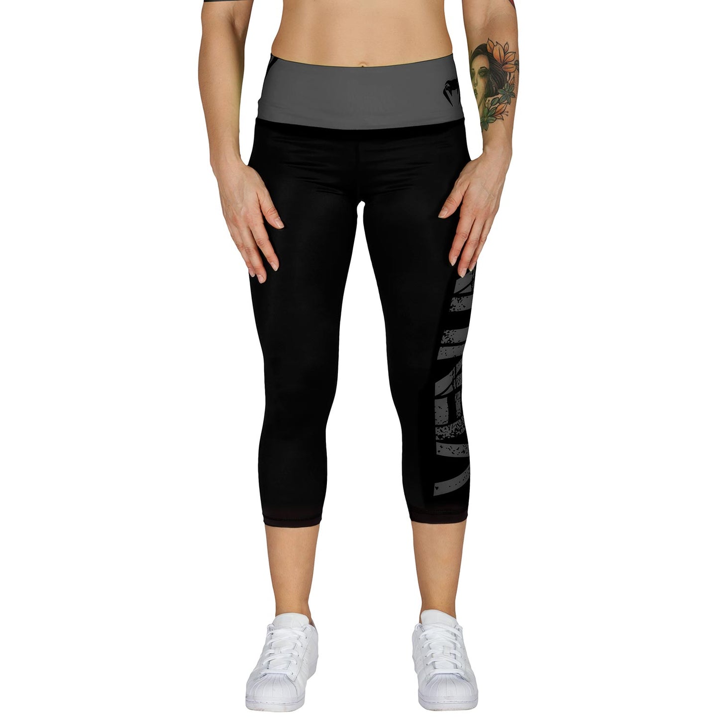 Venum Power Cropped Leggings - Black/Grey