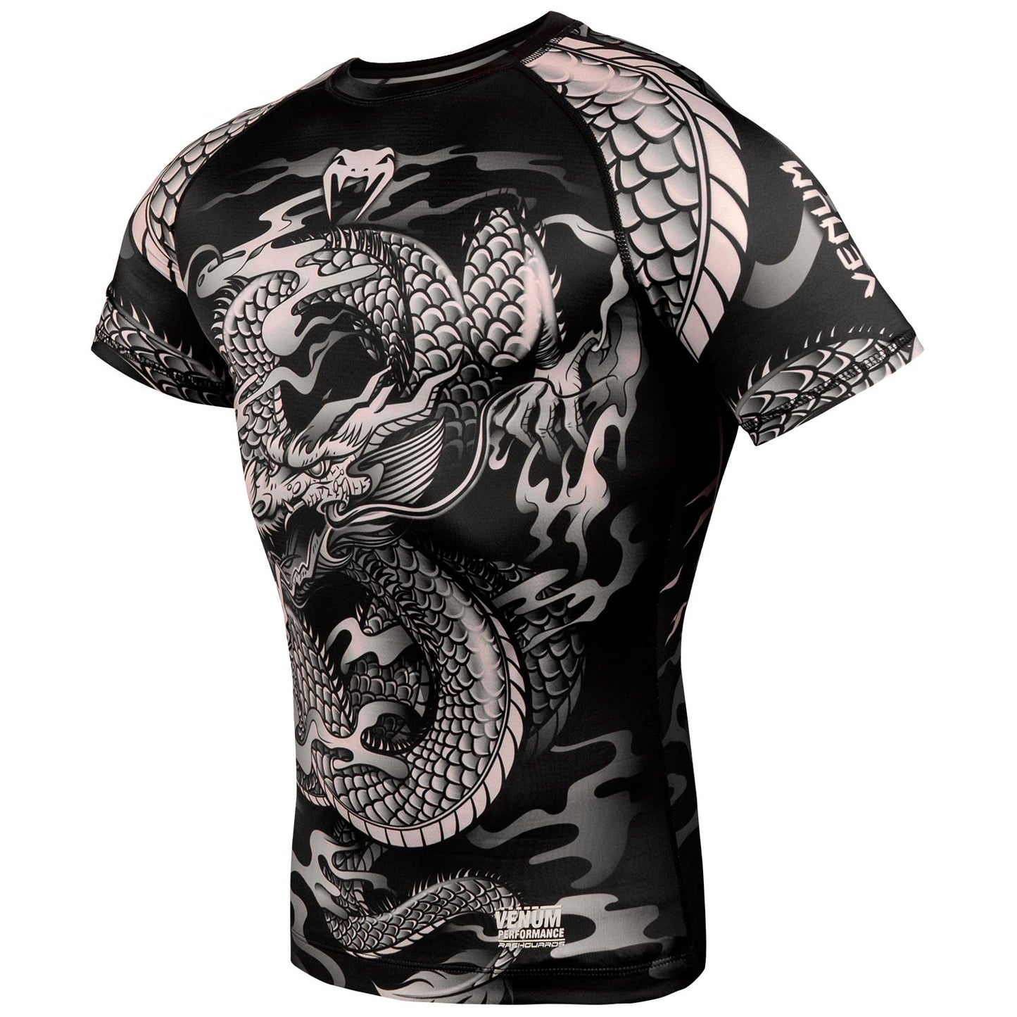 Venum Dragon's Flight Rashguard - Short Sleeves - Black/Sand