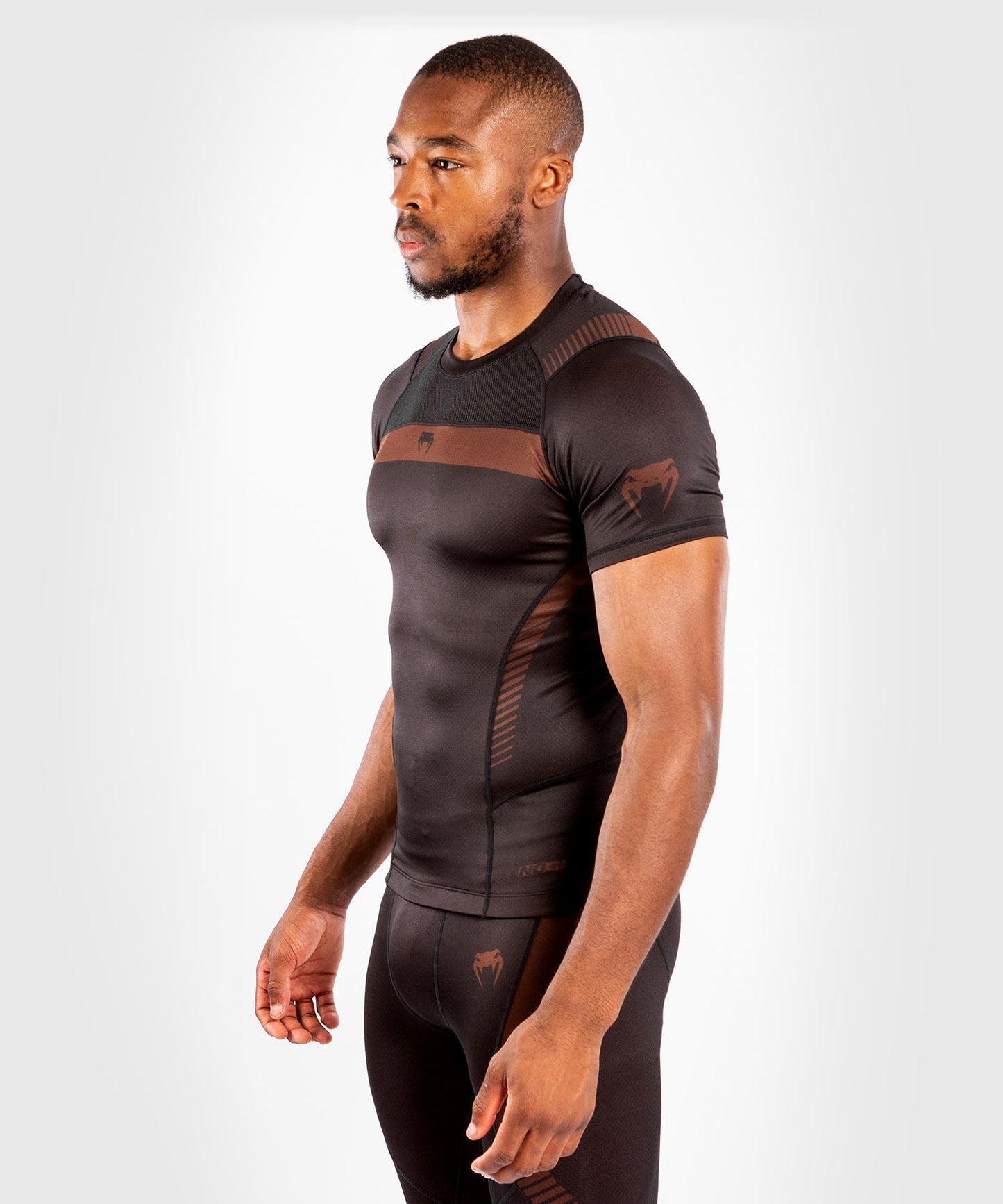 Venum NoGi 3.0 Rashguard - Short Sleeves - Black/Brown