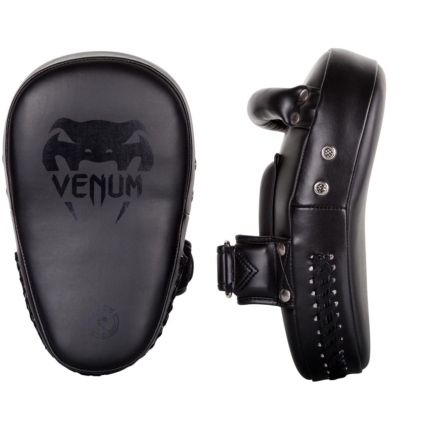 Venum Elite Small Kick Pads - Black/Black