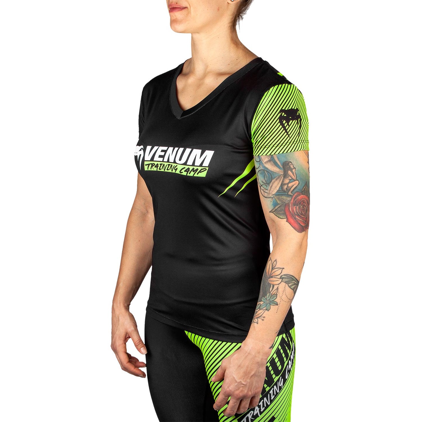 Venum Training Camp 2.0 Women T-shirt - Black/Neo Yellow
