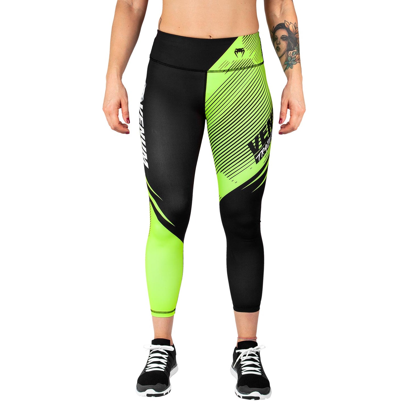 Venum Training Camp 2.0 Cropped Leggings - Black/Neo Yellow - For Women - Exclusive