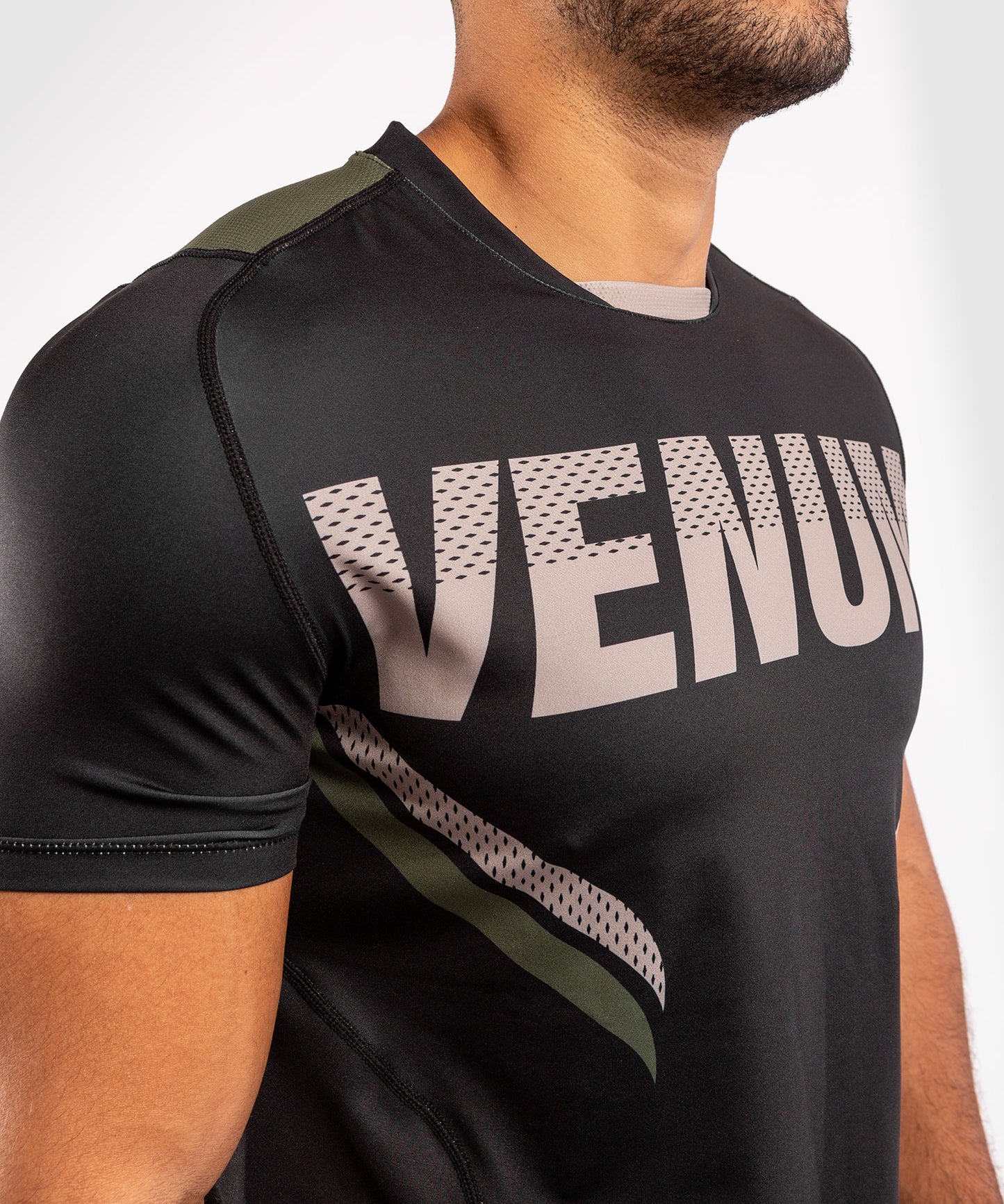 Venum ONE FC Impact Dry Tech T-Shirt - Black/Khaki