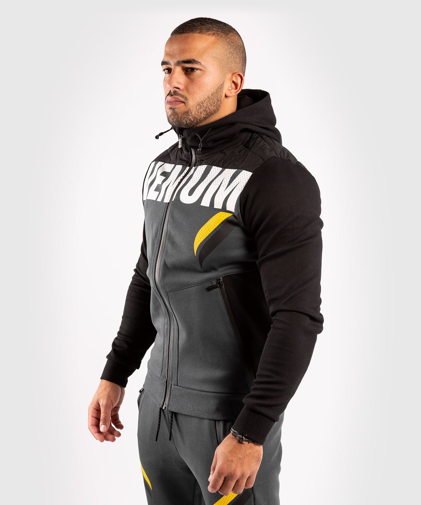 Venum ONE FC Impact Hoodie - Grey/Yellow