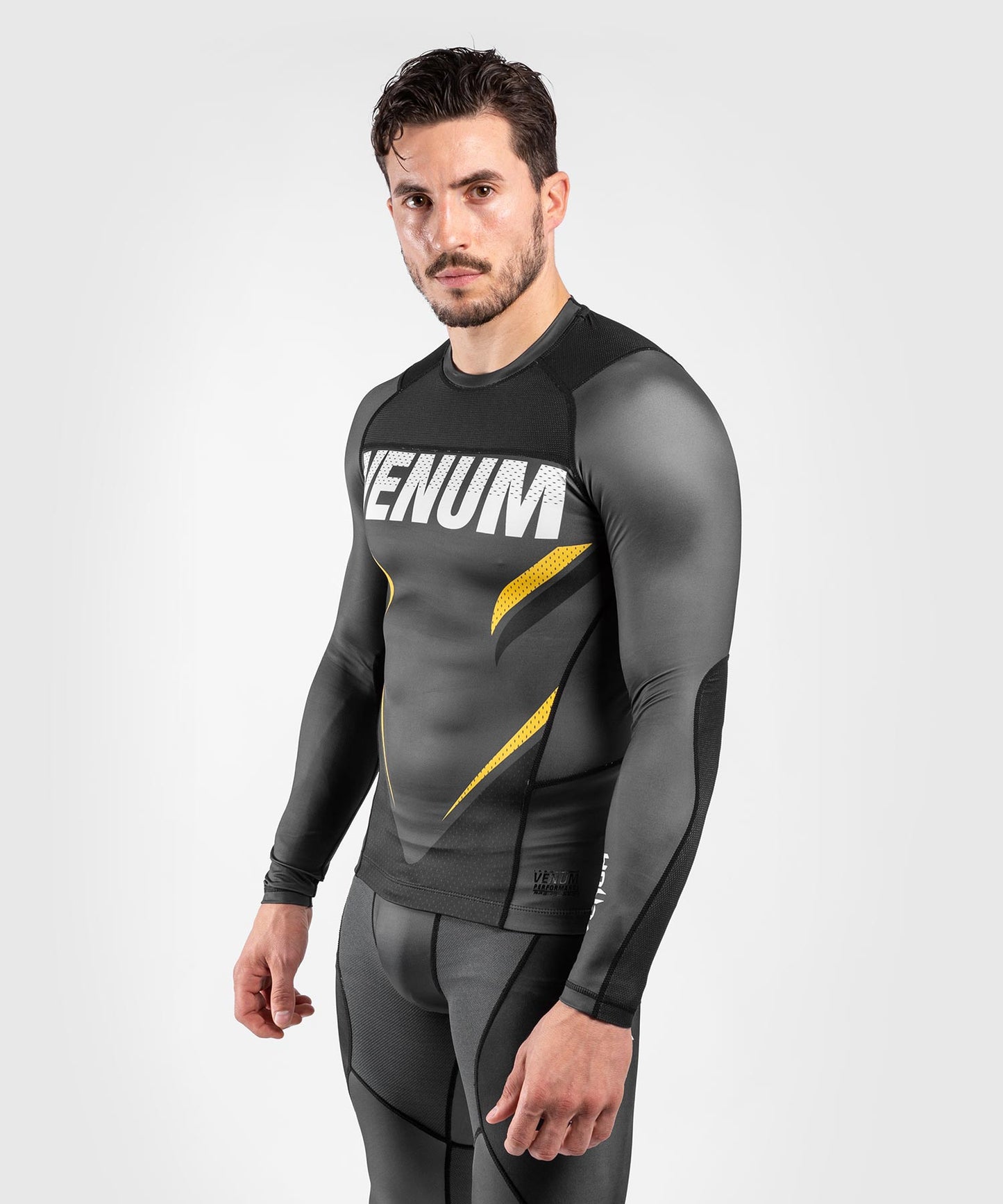 Venum ONE FC Impact Rashguard - long sleeves - Grey/Yellow