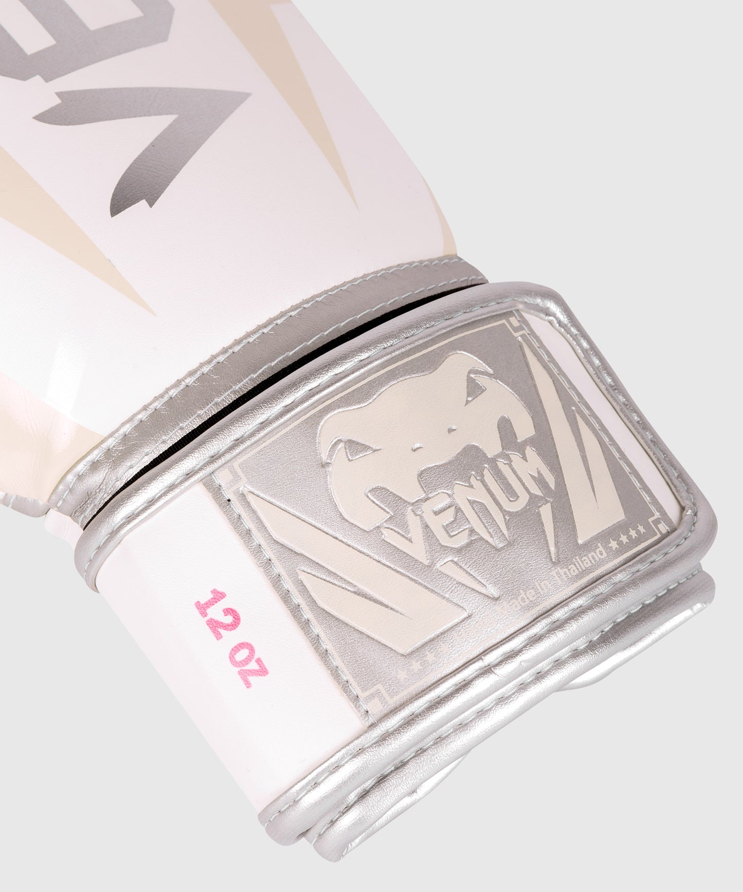 Venum Elite Boxing Gloves - White/Silver-Pink
